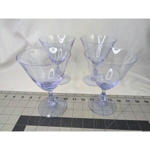 Tiffin Purple Goblet Water Glass Lot of 4